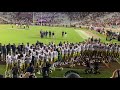 Notre Dame full team singing ND Victory March song after the W!