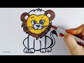 How to draw a cute Lion step by step | Lion drawing for kids | easy drawing for kids