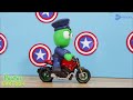 Pea Pea Playing with Four Colors Truck Car Toys - Kid Learning - PeaPea Cartoon