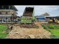Special Video Komatsu D51Px Dozer Working Pushing Stone Making New Road And Dump Truck Dumping Stone