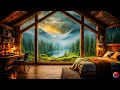 L A K E - Cozy Hut In Sounds Of Raindrop & Soothing Ambience Piano/Peaceful Music & Relaxing Sleep