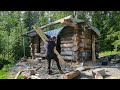 Building a log cabin on the shore of a small forest pond | 3 years of work, the frame is completed