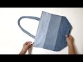 DIY Old Jeans Recycle Tote Bag | Sewing Tutorial