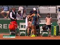 French Open: doubles pair disqualified after stray shot leaves ball girl in tears