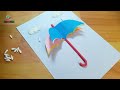 Easy Rain and Umbrella diy 🌧☔️| Paper Crafts for Rainy Days | how to make umbrella with paper ☂️