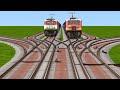 8 PASSENGER & FREIGHT TRAINS CROSS BY DAIMOND 17 RAILROADJulyCrossings /relrod tracks