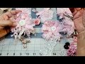 Flower Scrap Cluster Tutorial. Pink Fabric and Lace Shabby Chic Embellishment Diy, Craft ideas