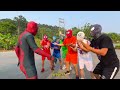 SpiderMan Bros Destroy Deadpool's Taxi Car ( Comedy SuperHero Battle ) By Splife TV