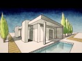 How to Draw in 2-Point Perspective: A Modern House