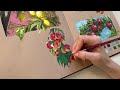 painting vibrant fruit using only three colors 🍊 gouache