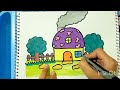 Easy House drawing for kids | Farm House drawing