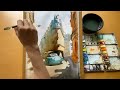Cityscape Dynamics: Watercolour Painting Tutorial on Urban Light & Shadow
