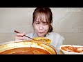 SUB) SPICY BUDAE JJIGAE KIELBASA SAUSAGE STEW WITH ROLLED OMELET KOREAN FOOD REAL SOUND ASMR MUKBANG