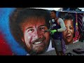 Bob Ross Spray Paint Portrait | Mural tutorial