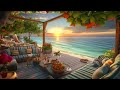 Beach Bossa Nova Music with Morning Outdoor Cafe Shop Ambience | Relaxing Jazz Cafe for Work & Study
