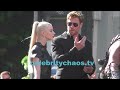 Chris Hemsworth and Ana Taylor Joy enjoy motorcycle chairot ride rev up on hollywood boulevard