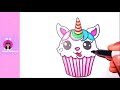 How To Draw a Unicorn Cupcake 🧁 🦄