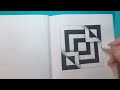 ASMR/Optical Illusion Geometric Drawing/ 3D Art/ Step by step