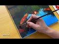 How to Draw a Koi Pond / Acrylic Painting Tutorial / STEP by STEP