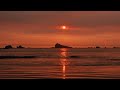 4K RELAXING ORANGE SEA SUNSET - 1 HOUR LOOP CALMING WAVES (No Music) - For relaxation, focus & sleep