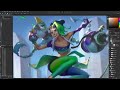 ChromaCrash Jinx   League of Legends：Wild Rift Splash Art Video Process