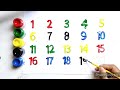 Counting 1-100, counting numbers, 1 2 3, collection for writing along dotted lines, learn to count