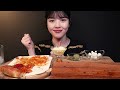 Lasagna Chicago Pizza With Crispy & Spicy Chicken Mukbang Asmr