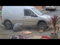 Grinding down the rotten seal on a Ford Transit Connect.
