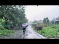 Heavy rain in Indonesian villages - Cool atmosphere in Indonesian mountains - ASMR rain sounds