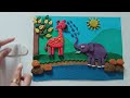 Jungle scenery using clay for Compitition.Clay modelling animals.Clay art and craft.