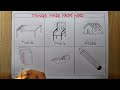 Things made from Wood Drawing easy| How to draw wooden things drawing
