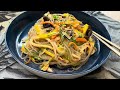 Korean Style Glass Noodle with Various Vegetables(Japchae)