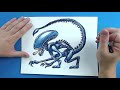 How to draw a Xenomorph