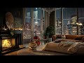 Soothing Rain Serenade ~ Calm Jazz Music in Your Luxury Apartment for Midnight Bliss 🌧️🌜