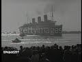 Queen Mary arrival at Long Beach, California, LA.