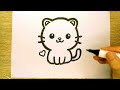 How to draw a Cat Step by Step | How to Draw a Cat Easy | How to Draw a Cute Cat Very Very Easy