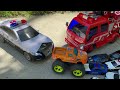 Police Car VS Fire Truck! Let's Find Diecast Cars 【Kuma's Bear Kids】