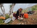 IRAN nomadic life | Nomadic lifestyle of Iran | cutting grass for sheep and impassable roads