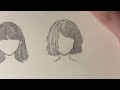 How to draw anime hair ꩜ (Girl)| Step by step for beginners