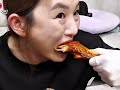 Delicious spicyy Korean braised chicken 🍗🔥| Mukbang BIGBITES 🔥