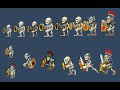 2D Skeleton sideview different styles and animations