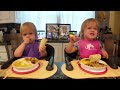 Twins try fried eggplant