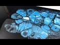 acrylic pouring - Center Swipe technique -  black and blue