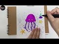 The process of coloring the Jellyfish | Teach your child to color the sea theme