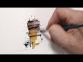 How to start drawing this ink- and watercolor.