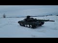 Henglong T90 MBT patrolling in the cold.