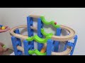 Marble run race☆TrixTrack wave slope 3-stage tower winding course
