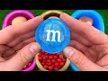 Rainbow Satisfying Video l ASMR Mixing Candy & Yummy Skittles in Three Bathtubs with M&M's Slime