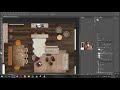 How to Color & Render Interior Design Plans on Photoshop | Detailed Tutorial