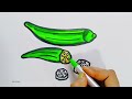 How to draw a Ladyfinger step by step | ladyfinger drawing for kids | easy drawing for kids